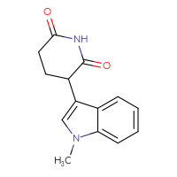 Chemical structure of 3-(1-methyl-1H-indol-3-yl)piperidine-2,6-dione - CSSB20504701857
