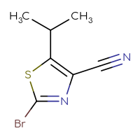 Chemical structure of 2-bromo-5-(propan-2-yl)-1,3-thiazole-4-carbonitrile - CSSB00020887983