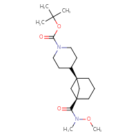 Chemical structure of tert-butyl 4-[(1r,5r)-5-[methoxy(methyl)carbamoyl]bicyclo[3.1.1]heptan-1-yl]piperidine-1-carboxylate - CSSB21151590007