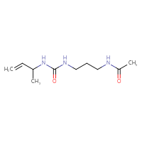 Chemical structure of N-(3-{[(but-3-en-2-yl)carbamoyl]amino}propyl)acetamide - CSSB01991943029