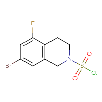 Chemical structure of 7-bromo-5-fluoro-1,2,3,4-tetrahydroisoquinoline-2-sulfonyl chloride - CSSB14985244735