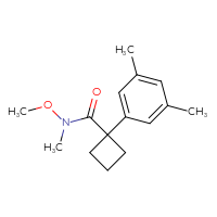 Chemical structure of 1-(3,5-dimethylphenyl)-N-methoxy-N-methylcyclobutane-1-carboxamide - CSSB01045817707