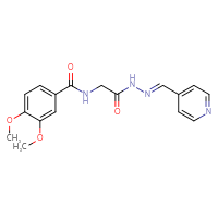 Chemical structure of 3,4-dimethoxy-N-({N'-[(E)-(pyridin-4-yl)methylidene]hydrazinecarbonyl}methyl)benzamide - CSSB03439112499