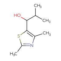Chemical structure of 1-(2,4-dimethyl-1,3-thiazol-5-yl)-2-methylpropan-1-ol - CSSB00014331761