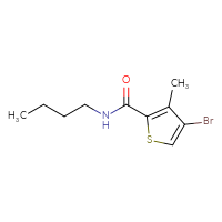 Chemical structure of 4-bromo-N-butyl-3-methylthiophene-2-carboxamide - CSSB01991533118