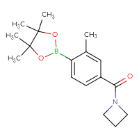 Chemical structure of 1-[3-methyl-4-(4,4,5,5-tetramethyl-1,3,2-dioxaborolan-2-yl)benzoyl]azetidine - CSSB02519411738