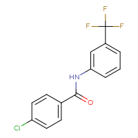 Chemical structure of 4-chloro-N-[3-(trifluoromethyl)phenyl]benzamide - CSSB00102610651