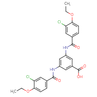 Chemical structure of 3,5-bis(3-chloro-4-ethoxybenzamido)benzoic acid - CSSB00121645126