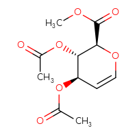 Chemical structure of methyl (2S,3S,4R)-3,4-bis(acetyloxy)-3,4-dihydro-2H-pyran-2-carboxylate - CSSB00102513515