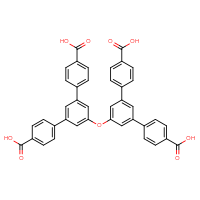 Chemical structure of 3'-(4-carboxyphenyl)-5'-{[5-(4-carboxyphenyl)-[1,1'-biphenyl]-4'-yl]oxy}-[1,1'-biphenyl]-4-carboxylic acid - CSSB14929132992