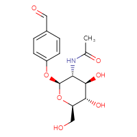 Chemical structure of N-[(2S,3R,4R,5S,6R)-2-(4-formylphenoxy)-4,5-dihydroxy-6-(hydroxymethyl)oxan-3-yl]acetamide - CSSS00028290618