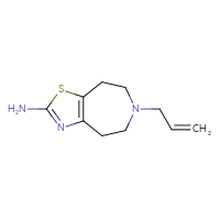 Chemical structure of 6-(prop-2-en-1-yl)-4H,5H,6H,7H,8H-[1,3]thiazolo[4,5-d]azepin-2-amine - CSSB00009881800