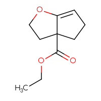 Chemical structure of ethyl 2H,3H,3aH,4H,5H-cyclopenta[b]furan-3a-carboxylate - CSSB00025790302