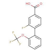 Chemical structure of 2-fluoro-2'-(trifluoromethoxy)-[1,1'-biphenyl]-4-carboxylic acid - CSSB00102606292