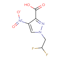 Chemical structure of 1-(2,2-difluoroethyl)-4-nitro-1H-pyrazole-3-carboxylic acid - CSSB00012354893