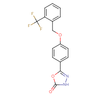 Chemical structure of 5-(4-{[2-(trifluoromethyl)phenyl]methoxy}phenyl)-2,3-dihydro-1,3,4-oxadiazol-2-one - CSSB06430523508