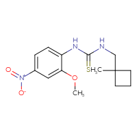 Chemical structure of 1-(2-methoxy-4-nitrophenyl)-3-[(1-methylcyclobutyl)methyl]thiourea - CSSB06985959079