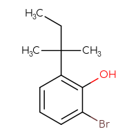 Chemical structure of 2-bromo-6-(2-methylbutan-2-yl)phenol - CSSB15082355669