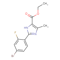 Chemical structure of ethyl 2-(4-bromo-2-fluorophenyl)-4-methyl-1H-imidazole-5-carboxylate - CSSB00020649482