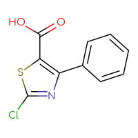 Chemical structure of 2-chloro-4-phenyl-1,3-thiazole-5-carboxylic acid - CSSB00011009277