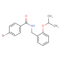 Chemical structure of 4-bromo-N-{[2-(propan-2-yloxy)phenyl]methyl}benzamide - CSSB02074282165