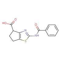 Chemical structure of 2-benzamido-4H,5H,6H-cyclopenta[d][1,3]thiazole-4-carboxylic acid - CSSB00015201763
