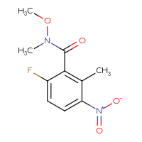 Chemical structure of 6-fluoro-N-methoxy-N,2-dimethyl-3-nitrobenzamide - CSSB02271959789