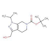 Chemical structure of tert-butyl 3-(hydroxymethyl)-1-(propan-2-yl)-1H,4H,5H,6H,7H-pyrazolo[3,4-c]pyridine-6-carboxylate - CSSB00010258858