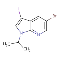 Chemical structure of 5-bromo-3-iodo-1-(propan-2-yl)-1H-pyrrolo[2,3-b]pyridine - CSSB03219875807