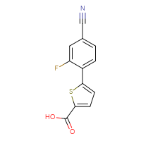 Chemical structure of 5-(4-cyano-2-fluorophenyl)thiophene-2-carboxylic acid - CSSB06591648356
