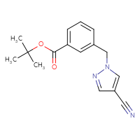 Chemical structure of tert-butyl 3-[(4-cyano-1H-pyrazol-1-yl)methyl]benzoate - CSSB02045310425