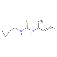 Chemical structure of 3-(but-3-en-2-yl)-1-(cyclopropylmethyl)thiourea - CSSB00102739926