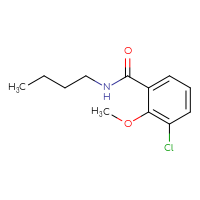 Chemical structure of N-butyl-3-chloro-2-methoxybenzamide - CSSB00877436302