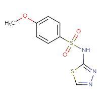 Chemical structure of 4-methoxy-N-(1,3,4-thiadiazol-2-yl)benzene-1-sulfonamide - CSSB00000718936