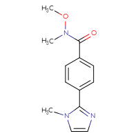 Chemical structure of N-methoxy-N-methyl-4-(1-methyl-1H-imidazol-2-yl)benzamide - CSSB10788399488