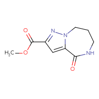 Chemical structure of methyl 4-oxo-4H,5H,6H,7H,8H-pyrazolo[1,5-a][1,4]diazepine-2-carboxylate - CSSB00010004557