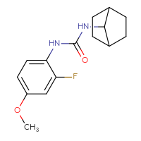 Chemical structure of 3-{bicyclo[2.2.1]heptan-7-yl}-1-(2-fluoro-4-methoxyphenyl)urea - CSSB15211403678