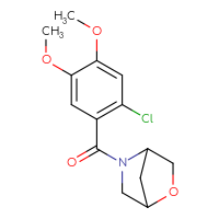 Chemical structure of 5-(2-chloro-4,5-dimethoxybenzoyl)-2-oxa-5-azabicyclo[2.2.1]heptane - CSSB06474383076