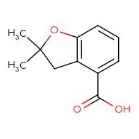 Chemical structure of 2,2-dimethyl-2,3-dihydro-1-benzofuran-4-carboxylic acid - CSSB00009911418