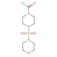 Chemical structure of 4-(morpholine-4-sulfonyl)piperazine-1-carbonyl chloride - CSSB21224771814