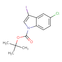 Chemical structure of tert-butyl 5-chloro-3-iodo-1H-indole-1-carboxylate - CSSB00010186940