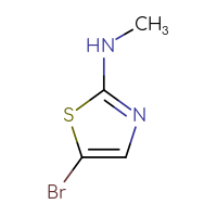 Chemical structure of 5-bromo-N-methyl-1,3-thiazol-2-amine - CSSB00011806486