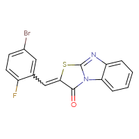 Chemical structure of 4-[(5-bromo-2-fluorophenyl)methylidene]-5-thia-2,7-diazatricyclo[6.4.0.0²,⁶]dodeca-1(12),6,8,10-tetraen-3-one - CSSB00015182650