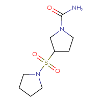 Chemical structure of 3-(pyrrolidine-1-sulfonyl)pyrrolidine-1-carboxamide - CSSB01819623046