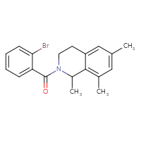 Chemical structure of 2-(2-bromobenzoyl)-1,6,8-trimethyl-1,2,3,4-tetrahydroisoquinoline - CSSB15463340932