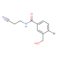 Chemical structure of 4-bromo-N-(2-cyanoethyl)-3-(hydroxymethyl)benzamide - CSSB06488900869