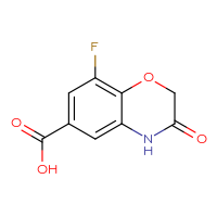 Chemical structure of 8-fluoro-3-oxo-3,4-dihydro-2H-1,4-benzoxazine-6-carboxylic acid - CSSB00020852974