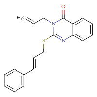 Chemical structure of 2-{[(2E)-3-phenylprop-2-en-1-yl]sulfanyl}-3-(prop-2-en-1-yl)-3,4-dihydroquinazolin-4-one - CSSB00160289648