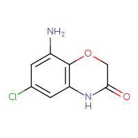 Chemical structure of 8-amino-6-chloro-3,4-dihydro-2H-1,4-benzoxazin-3-one - CSSB00000103289
