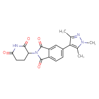 Chemical structure of 2-(2,6-dioxopiperidin-3-yl)-5-(1,3,5-trimethyl-1H-pyrazol-4-yl)-2,3-dihydro-1H-isoindole-1,3-dione - CSSB06587263037